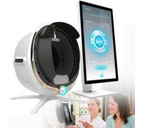 Analyseur de peau 13,3/21,5 pouces, analyseur de peau facial 36 MP avec IA, analyseur de peau à 8 spectres, détecteur d'humidité pour instituts de beauté et domicile, multilingue,White-21.5in