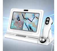 Analyseur de Peau & Cuir Chevelu 11 Pouces HD avec Lentille 50X/200X | Microscope Pro 4 Spectres pour Observation Folliculaire | Outil pour Maison, Salon, Beauté