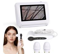 Analyseur de peau et de cheveux HD de 12,7 cm avec lentilles 50X/200X, machine d'analyse portable du cuir chevelu et détecteur de follicules pileux, machine de diagnostic de peau rechargeable pour une
