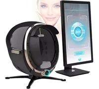 Analyseur de peau professionnel pour salon,analyseur de peau intelligent avec intelligence artificielle,détection 3D des problèmes de peau,analyseur d'humidité faciale à 8 spectres(Black,21.5 in)