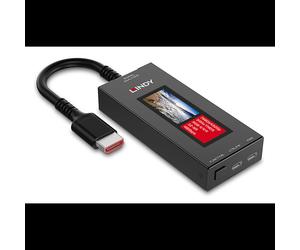 Analyseur de signal HDMI Lindy 8K60 USB Type-C port HDMI Type-A alimentation 5V boîtier métal noir