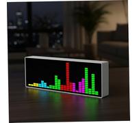 Analyseur de spectre audio domestique, visualiseur audio LED et horloge de bureau, analyseur spectre musical RVB, affichage avec commande vocale, décoration bureau dynamique pour la maison, déc