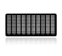 Analyseur De Spectre Audiovisuel, Affichage du Spectre Rythmique De La Voix Musicale, Indicateur De Niveau Audio avec Affichage du Micro, Fréquence 50 Hz-20 Khz, Courbe De Sortie Personnalisée White