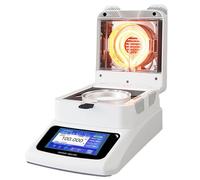 Analyseur d'humidité avec chauffage halogène, lisibilité de 0,01 %, capacité de 120 g, écran tactile de 12,7 cm, 3 options d'arrêt, prêt pour une analyse professionnelle de l'humidité