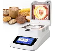 Analyseur d'humidité halogène avec écran 12,7 cm, température réglable de 40 à 230 °C, 3 options d'arrêt, 3 modes de chauffage, capacité de 120 g, pour aliments, plantes, matériaux de construction