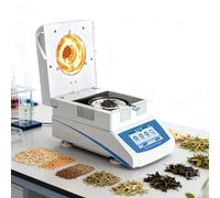 Analyseur d'humidité, testeur numérique de haute précision 0,001 g, 60-160 ℃, double modes de séchage, minuterie de 0 à 99 min pour analyse des céréales, du thé, du bois, des herbes et du sol