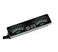 Analyseur LED réactif au son avec compteur VU, éclairage de visualisation de musique RVB alimenté par USB, prise audio 3,5 mm, contrôle de la luminosité à 7 niveaux et affichage de l'heure