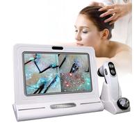 Analyseur numérique de Cheveux et de Peau au Microscope | Grossissement 50x et 200x avec écran 11 Pouces, détecteur de Cuir chevelu et de follicules Rechargeable pour la Maison, Les Salons de bea