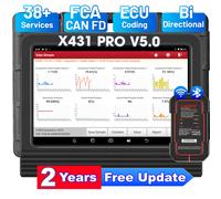 Outil de diagnostic OBD2 LAUNCH X431 Pro V5.0, scanner Bluetooth bidirectionnel avec CAN FD & DOIP, 38+ fonctions de réinitialisation, AutoVin, 2 ans de mises à jour gratuites NO Non-16pin BOX
