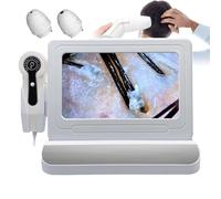 Analyseur professionnel de poils de peau avec écran LCD HD de 11 pouces - Grossissement 50x/200x pour une analyse complète de la peau et des cheveux (argent)