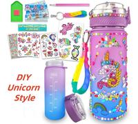 Analyste De Bouteilles D'eau Pour Filles,Décorations D'anniversaire Sirène Bricolage,Jouets D'art Et D'artisanat,Cadeau De Noël - Type Unicorn Box #B
