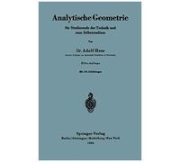 Analytische Geometrie Für Studierende Der Technik Und Zum Selbststudium