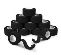 ANAMPION Bandage Autoadhésif 12Rouleaux, 2.5cmx4.5m Bande Cohesive pour Les Humains Et Les Animaux, Bande Strapping Adhésif pour Gonflement Des Chevilles, Sports (Noir)