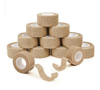 ANAMPION Bandage Autoadhésif 12Rouleaux, 2.5cmx4.5m Bande Cohesive pour Les Humains Et Les Animaux, Bande Strapping Adhésif pour Gonflement Des Chevilles, Sports (Couleur de peau)