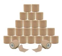 ANAMPION Bandage Autoadhésif, 5cm x 4.5m Bande Cohesive pour Les Humains Et Les Animaux, Bande Strapping Adhésif pour Gonflement Des Chevilles, Sports, Animaux (Couleur de peau, 24 Rouleaux)