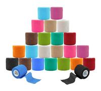 ANAMPION Bandage Autoadhésif, 5cm x 4.5m Bande Cohesive pour Les Humains Et Les Animaux, Bande Strapping Adhésif pour Gonflement Des Chevilles, Sports, Animaux (12 Couleur MIX, 24 Rouleaux)