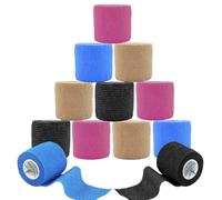 ANAMPION Bandage Autoadhésif, 5cm x 4.5m Bande Cohesive pour Les Humains Et Les Animaux, Bande Strapping Adhésif pour Gonflement Des Chevilles, Sports, Animaux (4 Couleur MIX, 12 Rouleaux)