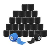 ANAMPION Bandage Autoadhésif, 5cm x 4.5m Bande Cohesive pour Les Humains Et Les Animaux, Bande Strapping Adhésif pour Gonflement Des Chevilles, Sports, Animaux (Noir, 24 Rouleaux)