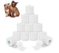 ANAMPION Bandage Autoadhésif 5cm x 4.5m (Blanc, 12 Rouleaux) | Bande Cohesive pour Les Humains Et Les Animaux, Bande Strapping Adhésif pour Gonflement Des Chevilles, Sports, Animaux