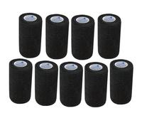 ANAMPION Bandage Autoadhésif, 7.5cmx4.5m Bande Cohesive pour Les Humains, Bande Strapping Adhésif pour Sports,Animaux,GonflementDes Cheville (Noir, 9 Rouleaux)