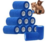 ANAMPION Bandage Autoadhésif, 7.5cmx4.5m Bande Cohesive pour Les Humains, Bande Strapping Adhésif pour Sports,Animaux,GonflementDes Cheville (Bleu, 12 Rouleaux)