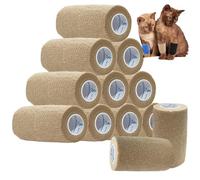 ANAMPION Bandage Autoadhésif, 7.5cmx4.5m Bande Cohesive pour Les Humains, Bande Strapping Adhésif pour Sports,Animaux,GonflementDes Cheville (Couleur de peau, 12 Rouleaux)