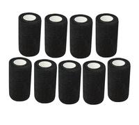 ANAMPION Bandage Autoadhésif, 7.5cmx4.5m Bande Cohesive pour Les Humains, Bande Strapping Adhésif pour Sports,Animaux,GonflementDes Cheville (Noir, 9 Rouleaux)