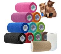 ANAMPION Bandage Autoadhésif, 7.5cmx4.5m Bande Cohesive pour Les Humains, Bande Strapping Adhésif pour Sports,Animaux,GonflementDes Cheville (12 Couleur MIX, 12 Rouleaux)