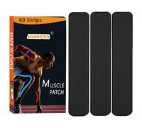 ANAMPION Bande de Kinésiologie Precut (5cm*25cm,60 strips), Tape Kinésiologie pour la Physique Kinésiologie Tape Imperméable pour Les Douleurs du Genou, Coude et l'épaule (Noir)