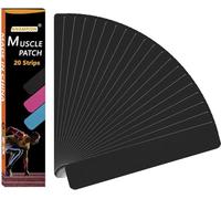 ANAMPION Bande de Kinésiologie Precut (5cm*25cm), Tape Kinésiologie pour la Physique Kinésiologie Tape Imperméable pour Les Douleurs du Genou, Coude et l'épaule (Noir 20 Strips)