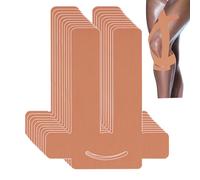 ANAMPION Bandes de Kinésiologie pour Genoux,10PCS Impermeable Rubans À Genoux pour Soulagement de La Douleur,Coton Original Kinesio Tape,Durable Bande Genoux pour Les Sports(Couleur de peau)