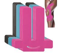 ANAMPION Bandes de Kinésiologie pour Genoux,12PCS Impermeable Rubans À Genoux pour Soulagement de La Douleur,Coton Original Kinesio Tape,Durable Bande Genoux pour Les Sports (Noir+Bleu+Rose, 12 PCS)