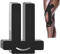 ANAMPION Bandes de Kinésiologie pour Genoux,12PCS Impermeable Rubans À Genoux pour Soulagement de La Douleur,Coton Original Kinesio Tape,Durable Bande Genoux pour Les Sports (Noir, 12 PCS)