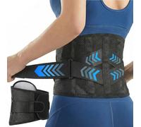 ANAMPION Ceintures Lombaires avec 5 Supports Métalliques, Légère et Respirante Ceinture Lombaire Sciatique avec Coussin Lombaire Amovible, Confort Ceinture Lombaire pour Homme et Femme (Noir, XXL)
