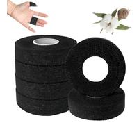 ANAMPION Strap Doigt 1.5 cm x 10 m, 6 Rouleaux Non Élastique Sport Tape Pour Athlètes & Entraîneur Sportif, Strap Sport pour Raquettes, Tennis, Gymnastique Et Boxe(Noir)