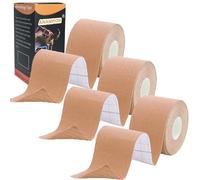 ANAMPION Tape Kinesiologie 3 Rouleaux, Bande Kinesiologie Tape pour la Physique, Imperméable Kinesio Tape pour Les Genou, Coude et l'épaule (Couleur de peau, Noncoupés 3 Rouleaux)