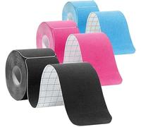 ANAMPION Tape Kinesiologie 3 Rouleaux, Bande Kinesiologie Tape pour la Physique, Imperméable Kinesio Tape pour Les Genou, Coude et l'épaule (Noir+Bleu+Rose, Prédécoupés 3 Rouleaux)