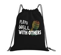 Ananas À L'Envers : Jouez Bien Avec Les Autres Unisexe Sacs De Gym Léger Sac À Cordon Grand Sacs De Sport Pour Piscine Voyage Plage