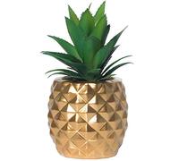 Ananas artificiel en pot - Décoration de table pour la maison, le bureau, la cuisine (doré)
