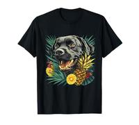 Ananas Chien Portrait Floral Dessin Fruits Animaux Amoureux T-Shirt