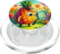 Ananas Detective Recherche d'Indices Loupe PopSockets PopGrip pour MagSafe