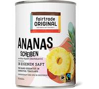 Ananas en conserve de Fairtrade Original | 560 g de tranches d'ananas dans son propre jus | 10 tranches d'ananas sans sucre | Sweet Pineapple | Boîtes d'ananas Commerce équitable et naturel (1 boîte