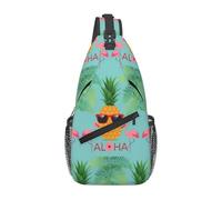 Ananas Flamingo Fashion Cross Chest Bag Diagonally Adjustable Straps High Capacity Sport Travel Work Daily Use, Noir , Taille unique