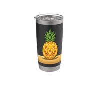 Ananas Jack O Lantern Tropical Halloween Plage Gobelet isotherme en acier inoxydable double paroi