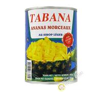Ananas morceaux au sirop léger TABANA 565g France - Lot de 3 pièces