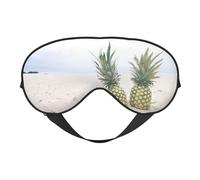 Ananas On The Summer Beach Sleep Eye Mas Update Design Bloque la lumière Eye Blinder Hommes Femmes Travail Voyage