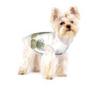 Ananas On The Summer Beach T-shirt sans manches en coton extensible pour petits animaux de compagnie