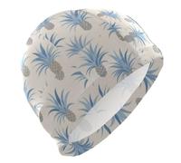 Ananas Summer Blue Beige Bain pour cheveux courts chauves Bonnet de bain imperméable pour femme Protection des cheveux et réduction de la traînée Gorro para nadar mujer