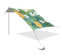 Ananas tropical, doré, jaune, vert, feuilles de palmier, tente de plage UPF50+, pare-soleil léger et portable avec sac de transport pour le camping, la pêche, le plaisir dans le jardin ou les