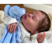 Anano Bébé Reborn Garçon Réaliste 20" Poupée Bébé Réaliste en Silicone Reborn Poupée Garçon 50 CM Baby Born Réaliste De Corps en Vinyle Souple Fait À La Main avec Vêtements